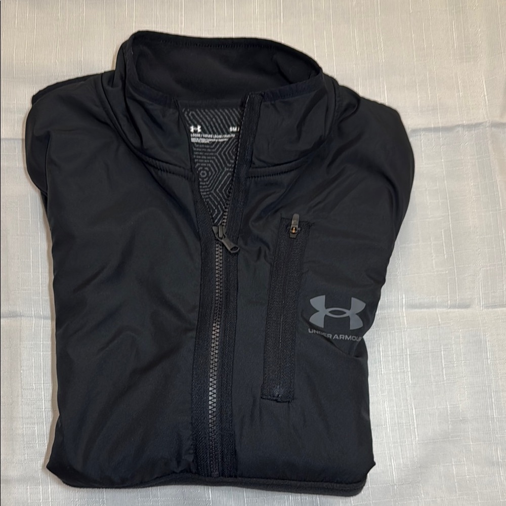 Under Armour Black and Gray Utility Jacket Full Zip Lightweight